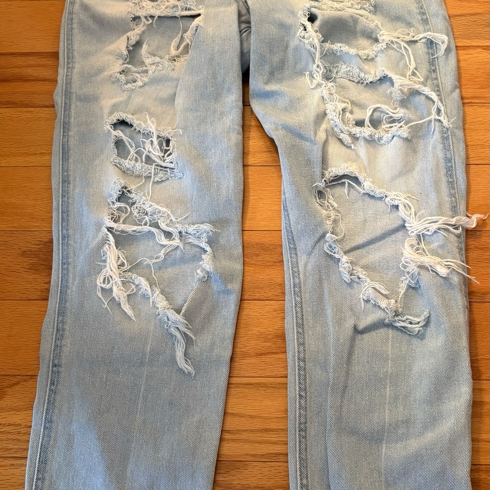 Hollister Light Blue Distressed Straight Leg Jeans